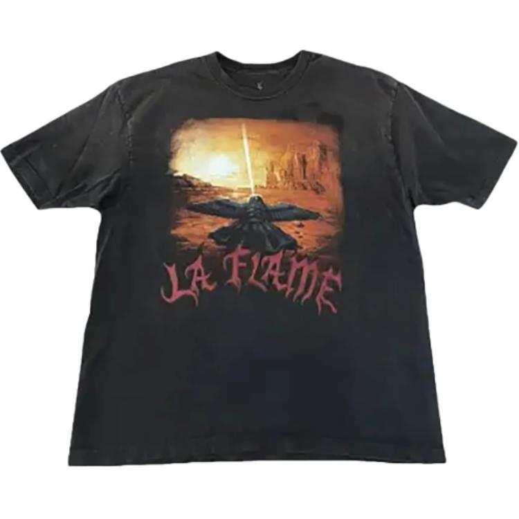 Travis Scott T Shirts Unisex Black Crew Neck Moderate Straight Fit