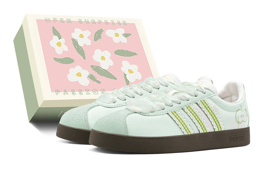 Adidas Adidas Vl Court Classic Spring Refresh, Apple Sweetheart, Handmade, German Army Trainers Low top Casual Skate Shoes