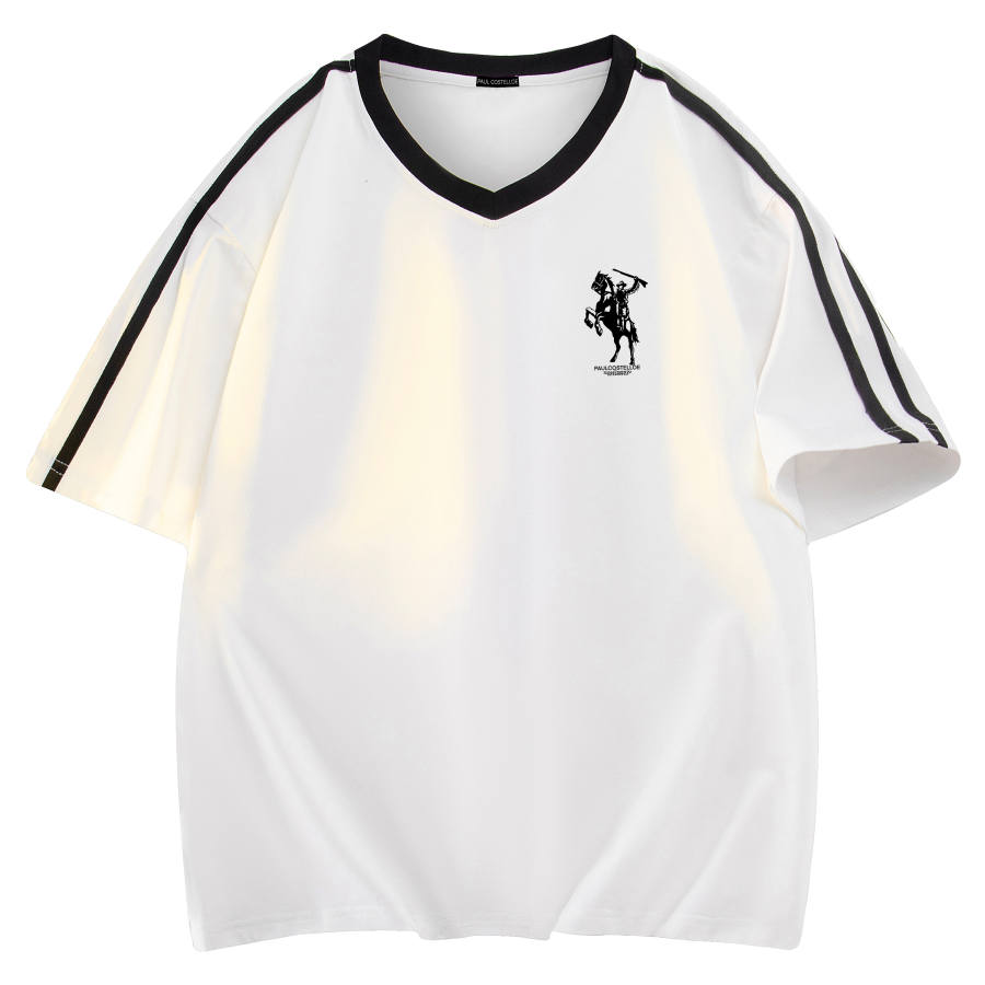 PAUL COSTELLOE T Shirts Unisex V Neck Moderate Straight Fit
