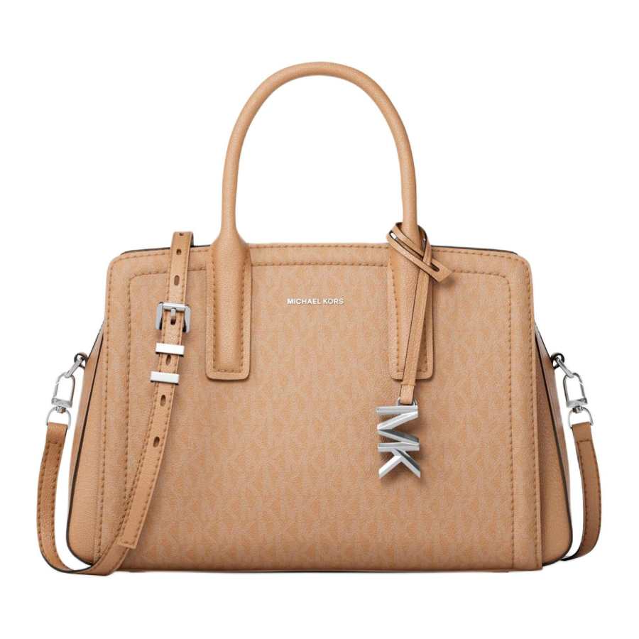 MICHAEL KORS Laila Artificial Leather With Split Cow Leather One Shoulder Handbag Small Women's Peanut
