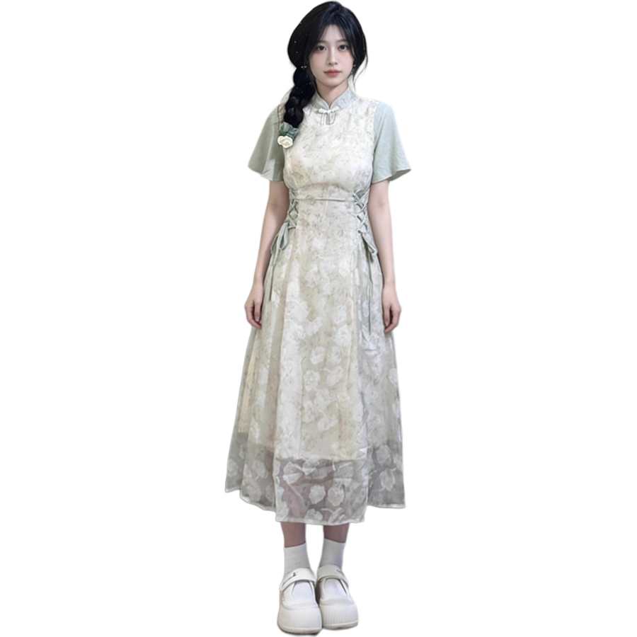 Cotton Gene Short Sleeved Dress Women's