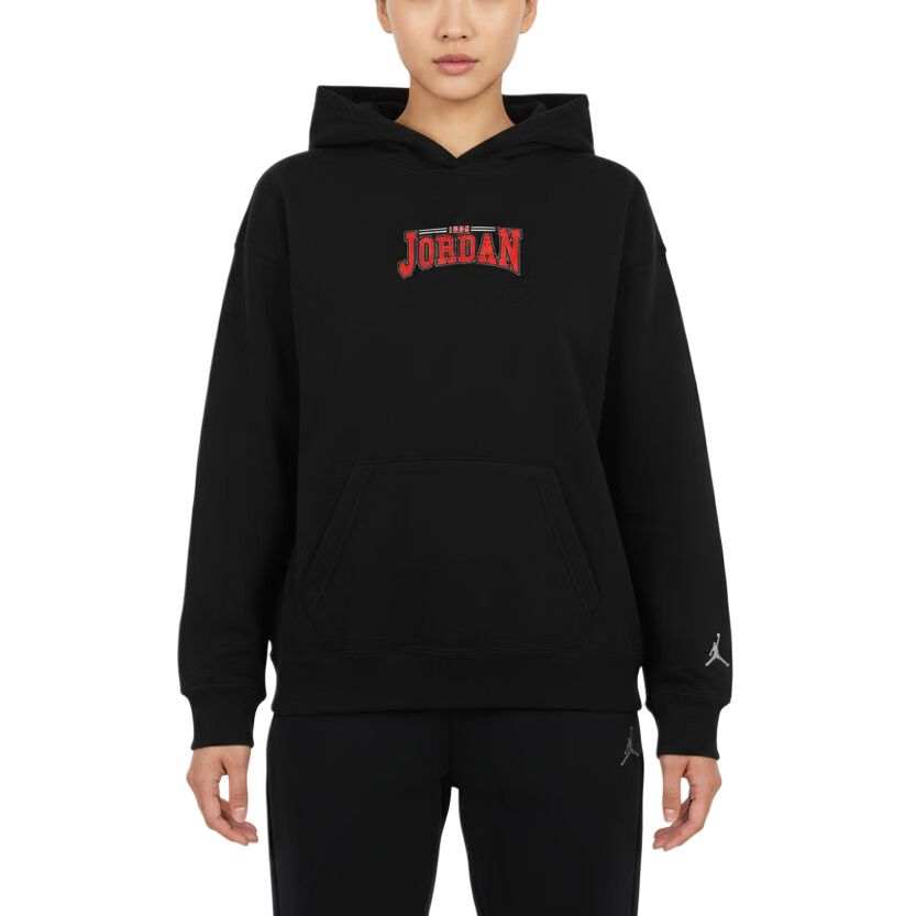 Jordan Jordan Sweatshirts Women's Black Hooded Moderate