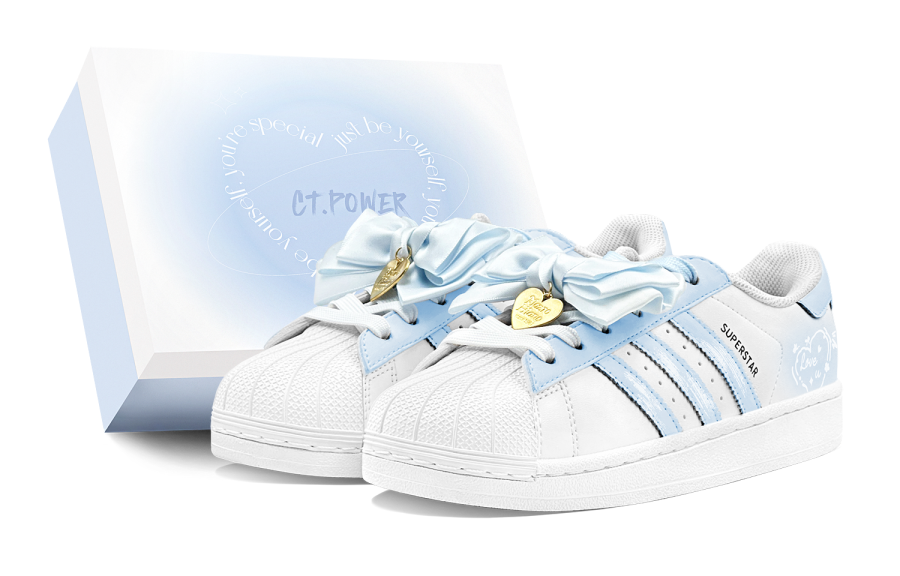 Adidas Originals Superstar 2 Couple's, Maris Sal Bowknot, Elegant Fresh, Versatile Fashion, Detachable Accessories
