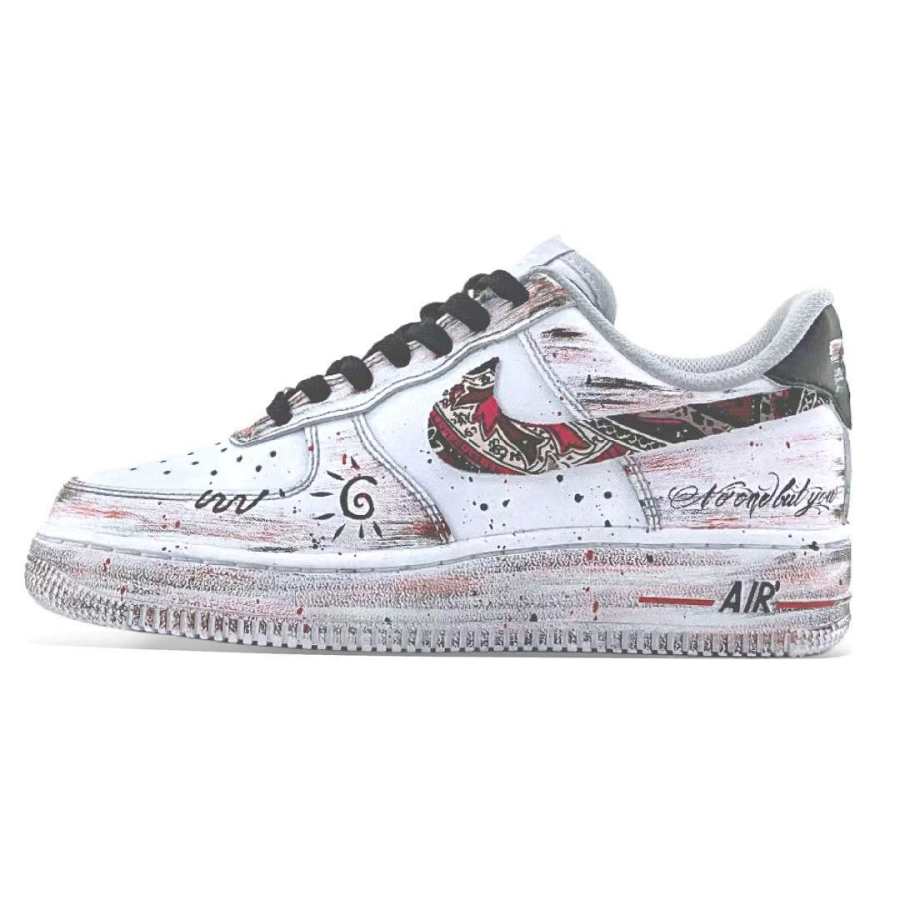 Nike Nike Air Force 1 Gothic Cashews Cow Leather Cushioning Support Abrasion Resistant Breathable Low top Skateboard Shoes