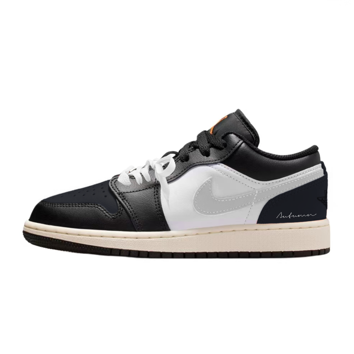 Jordan Jordan Air Jordan 1 Ink Gray Synthetic Leather Slip Resistant Breathable Lightweight Cushioning Low top