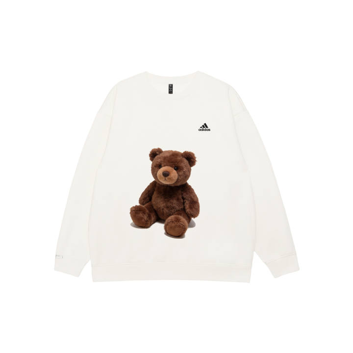 Adidas Adidas LABEL Sweatshirts Unisex White Crew Neck Moderate Regular