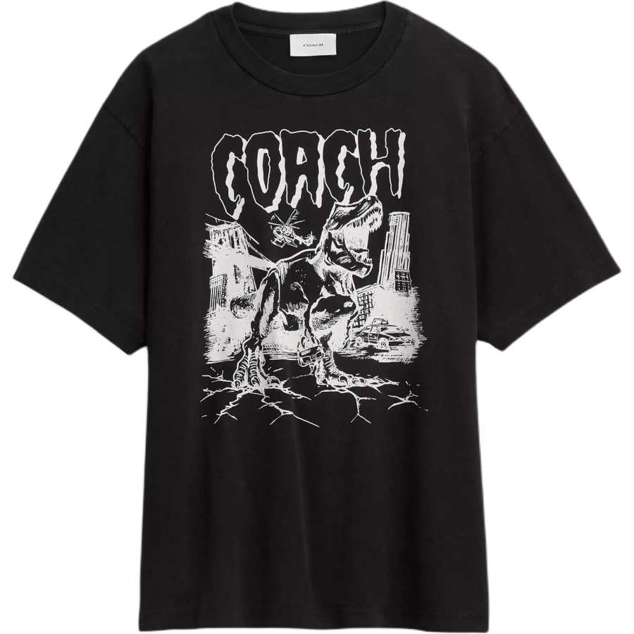 COACH COACH T Shirts Men's Black Crew Neck Moderate