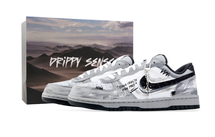 Nike Nike Big ForU Spacewalk Cushioning Abrasion Resistant Slip Resistant Low top Skateboard Shoes Men's White Gray