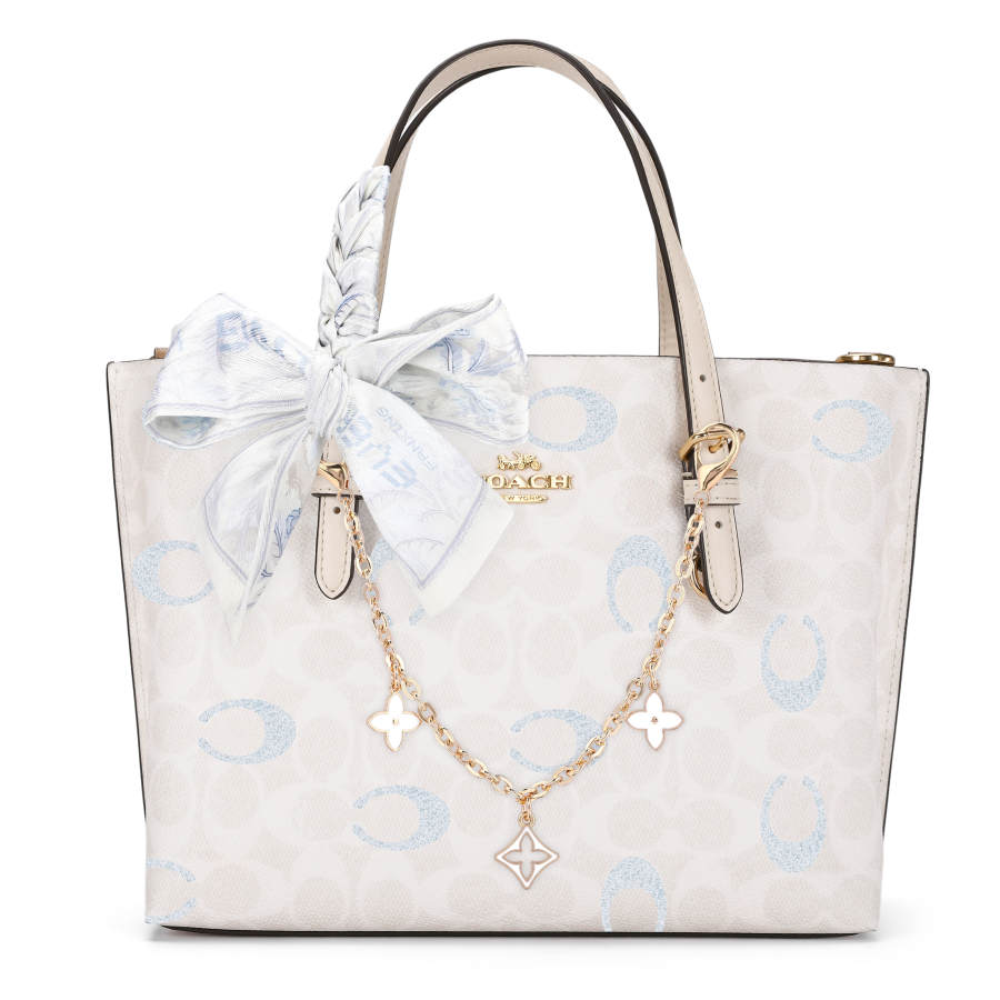COACH Mollie Artificial Leather Handbag 25 Women's White