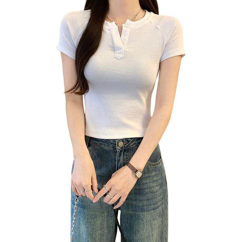 JBBCN T Shirts Women's Crew Neck Thin Straight Fit