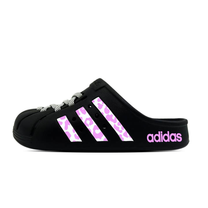 Adidas Adidas ADILETTE CLOGS EVA Graffiti Slip Resistant Quiet Slippers Unisex Purple