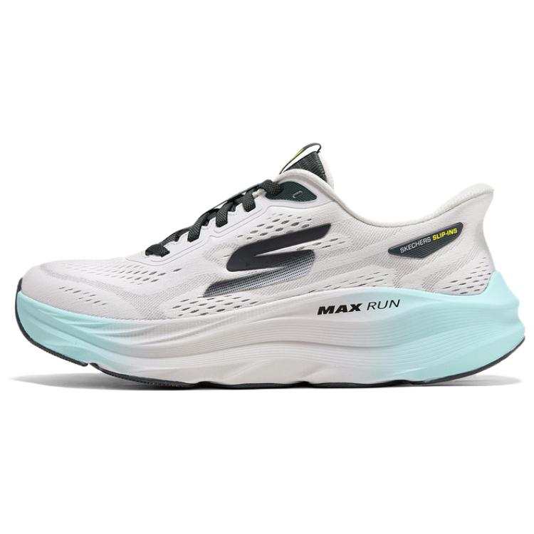 Skechers Max Cushioning Low top Casual Running Shoes Men's Black White Blue