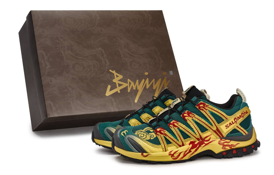 SALOMON XA PRO 3D Cushioning Support Low top Running Shoes Unisex Red Green Gold