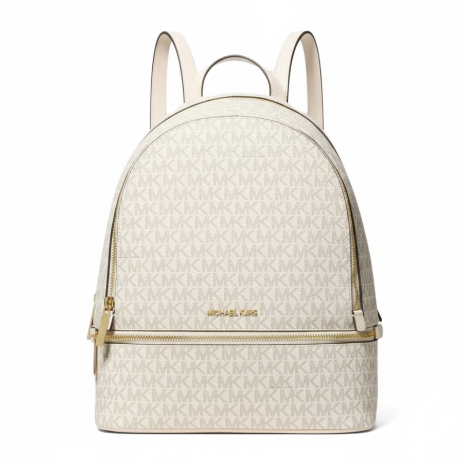 MICHAEL KORS MICHAEL KORS Rhea Artificial Leather Backpack Medium Women's Vanilla White & Milk White