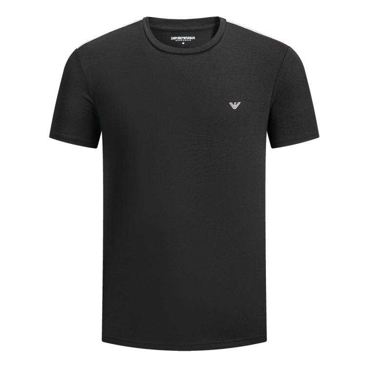 EMPORIO ARMANI T Shirts Men's Black Crew Neck Moderate Straight Fit