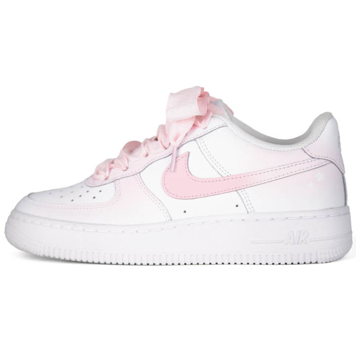 Nike Nike Air Force 1 White Air Force 1, Pink Cherry Blossom Abrasion Resistant Low top Skateboard Shoes Unisex White Pink