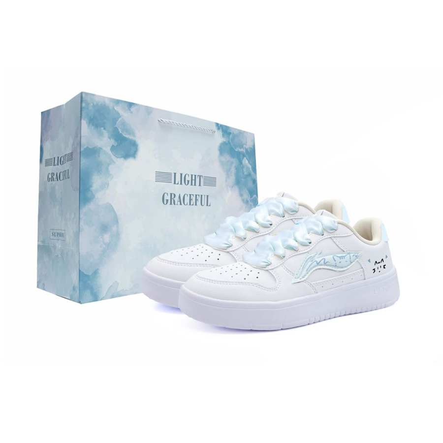 Li-Ning Li Ning Floating Boat Kitten Quietly Leather Lightweight, Breathable, And Slip Resistant Low top Skateboard Shoes