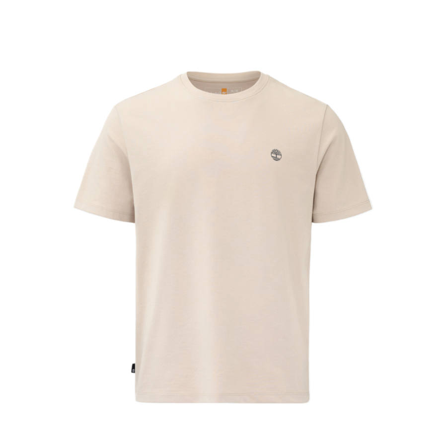 Timberland T Shirts Unisex Fossil Gray Crew Neck Moderate Straight Fit