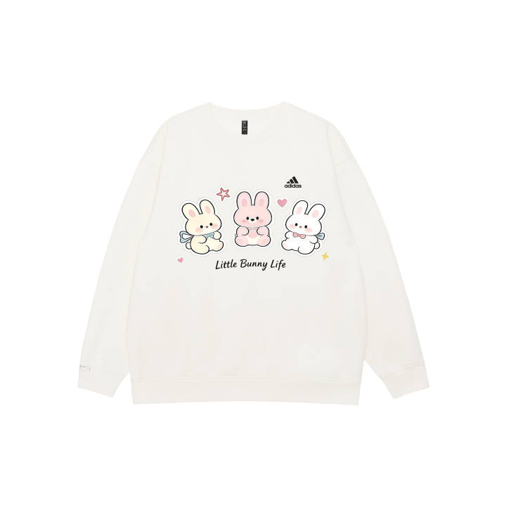 Adidas Adidas LABEL Sweatshirts Unisex White Crew Neck Moderate Regular