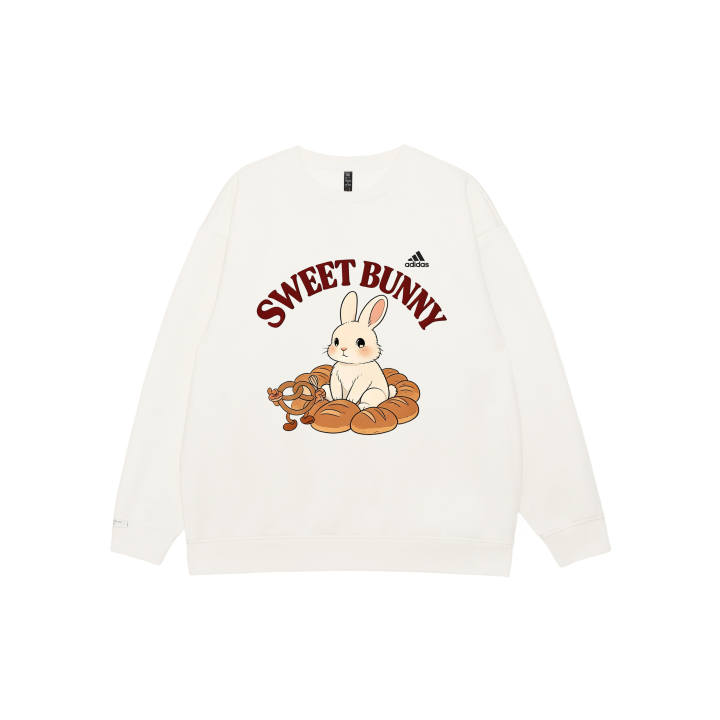 Adidas Adidas LABEL Sweatshirts Unisex White Crew Neck Moderate Regular