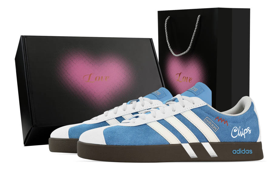 Adidas Adidas VL COURT 2.0 Maris Sal Crispy Step, Heart Box Low top German Army Trainers Unisex Blue