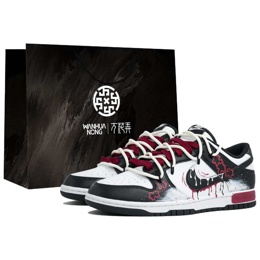Nike Nike Dunk Wan Hua Nong, Old Puzzle, Shopping Bag Abrasion Resistant Slip Resistant Low top Skateboard Shoes Men's