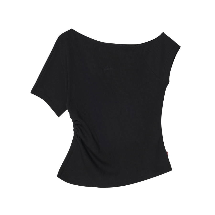 Levis T Shirts Women's Black Asymmetrical Collar