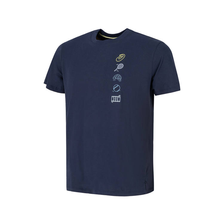 ASICS ASICS T Shirts Men's Dark Blue Crew Neck