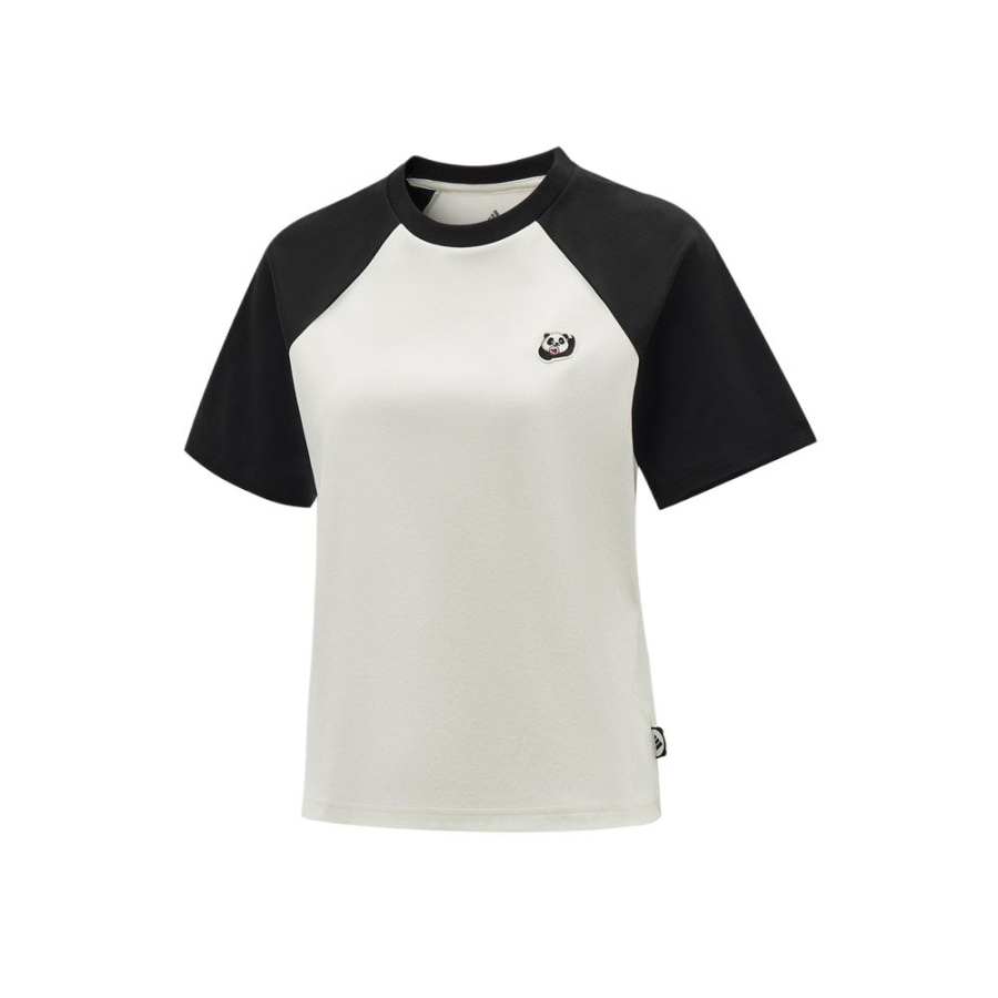 Adidas Adidas T Shirts Women's White/Black Crew Neck Moderate