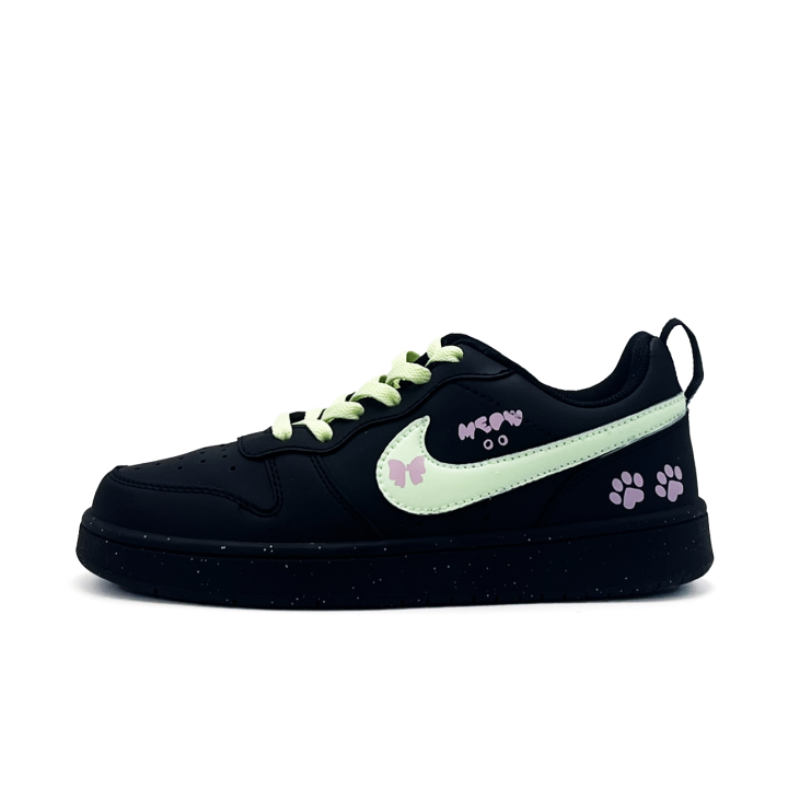 Nike Nike Court Borough Lime Synthetic Leather Thermal Coverage Balance Abrasion Resistant Slip Resistant Low top