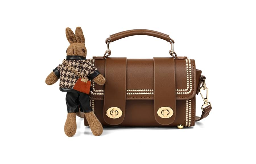 VINEY Cow Leather Shoulder Bag, Crossbody Bag Women's Brown