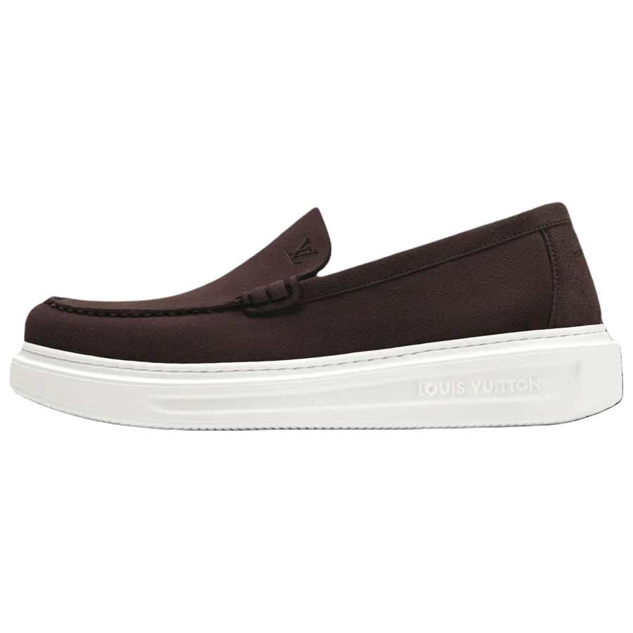 LOUIS VUITTON Beverly Hills Casual Leather Shoes Men's Chestnut
