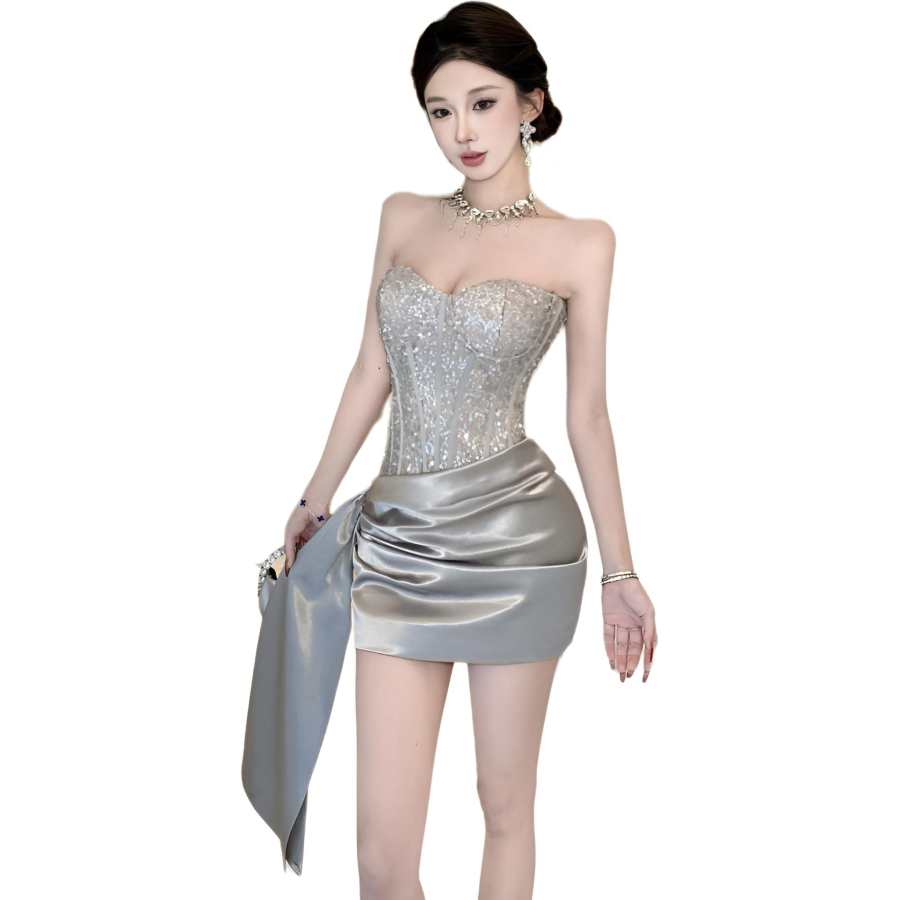 JBBCN Sleeveless Dresses Women's Image Color Crew Neck Moderate Short