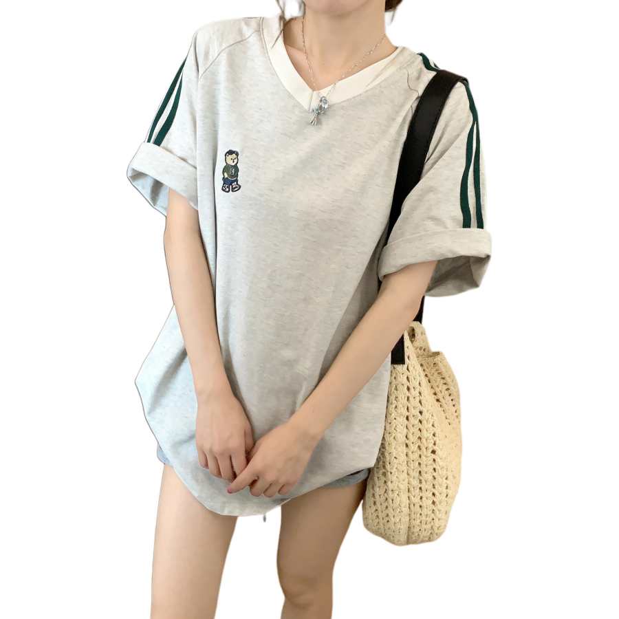 JBBCN T Shirts Women's V Neck Thin Straight Fit