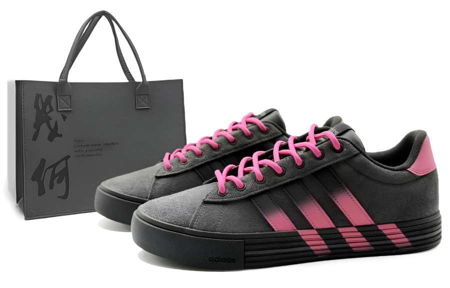 Adidas Adidas Daily 4.0 Synthetic Leather Low top Skateboard Shoes Unisex Gray Pink