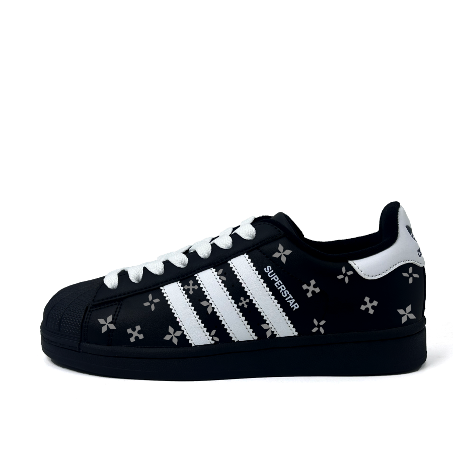 Adidas Originals Superstar 2 Black Diamond Low top Kids' Skateboarding Shoes Black Gray Teenagers