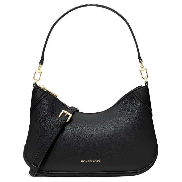 MICHAEL KORS Jet Set Split Cow Leather Shoulder Bag Medium Women's Black
