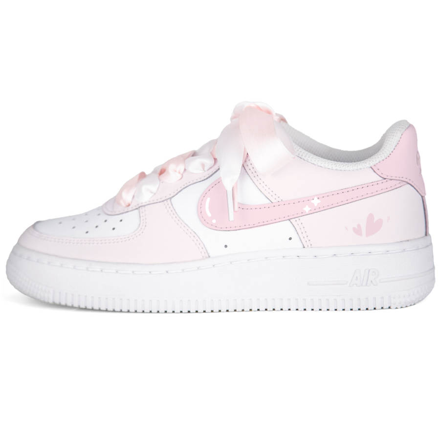 Nike Nike Air Force 1 White Air Force 1, Heart Ribbon Minimalist Style Abrasion Resistant Low top Skateboard Shoes Unisex