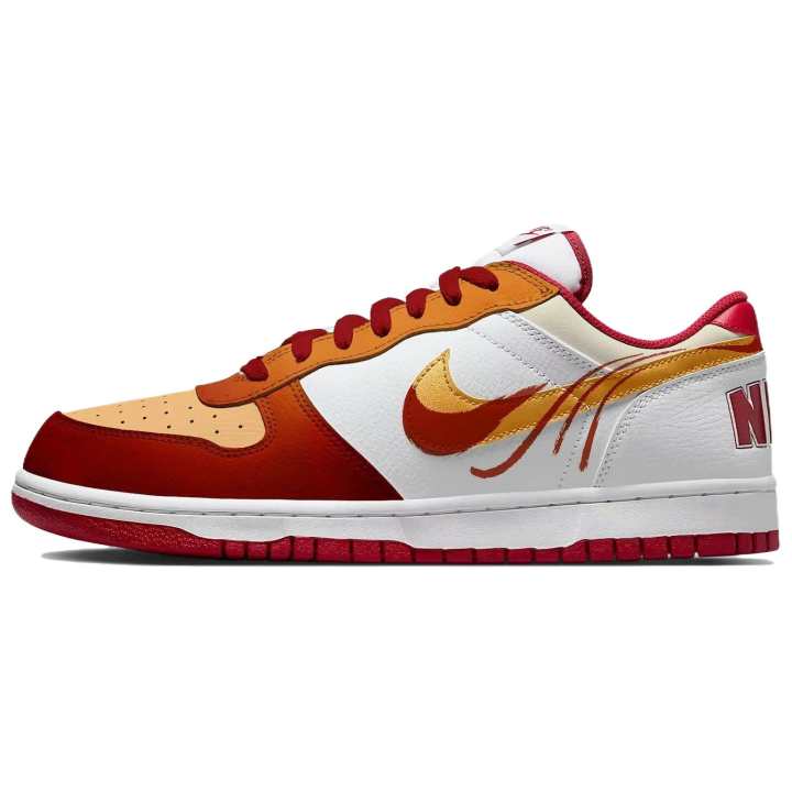 Nike Nike Big Artificial Leather Low top Skateboard Shoes Men's Red Gold