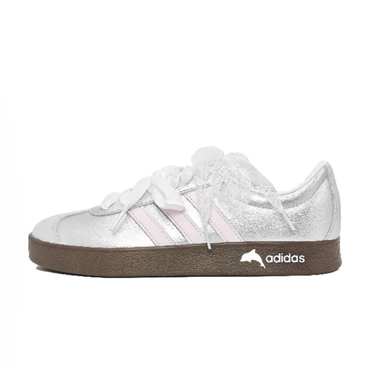 Adidas Adidas VL COURT 2.0 Dolphin Love Artificial Leather Slip Resistant Abrasion Resistant Low top Skateboard Shoes Unisex