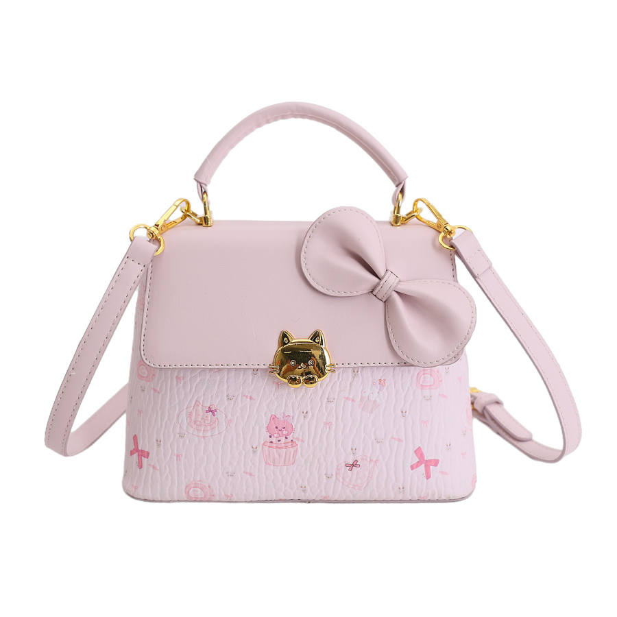 YALU Pu Handbag Regular Women's Pink/White