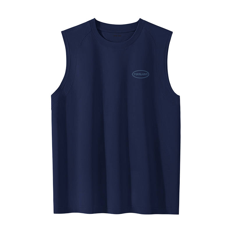 Tonlion Tank Tops Unisex Crew Neck Thin Straight Fit