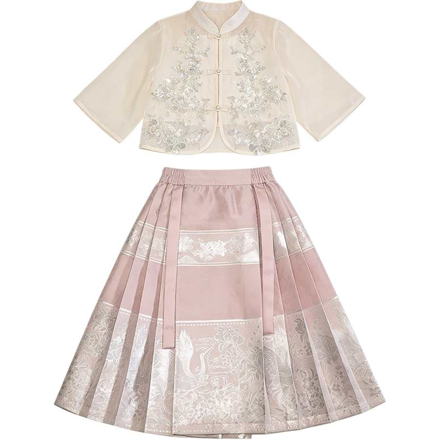 Disney Kids Two Piece Skirt Sets Stand Collar Thin Long