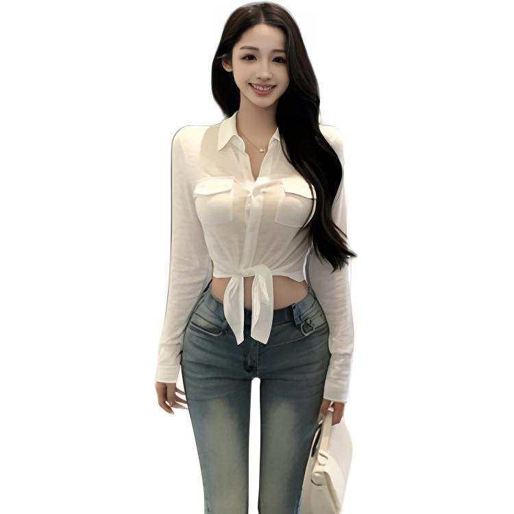 VENICEW Shirts Women's Lapel Moderate