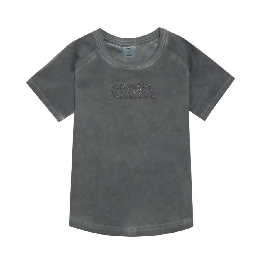 PUMA T Shirts Women's Black Crew Neck Moderate