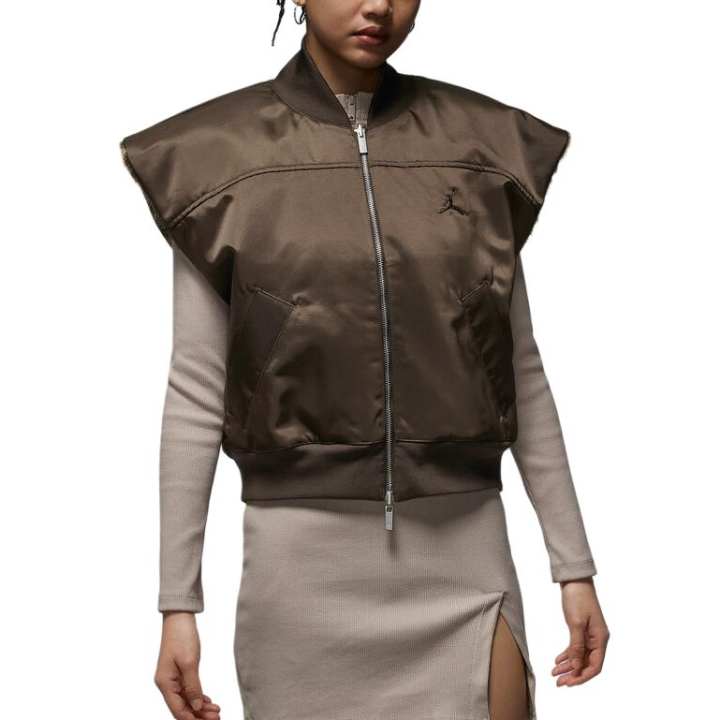 Jordan Jordan Jackets Women's Brown Stand Collar Moderate Reversible