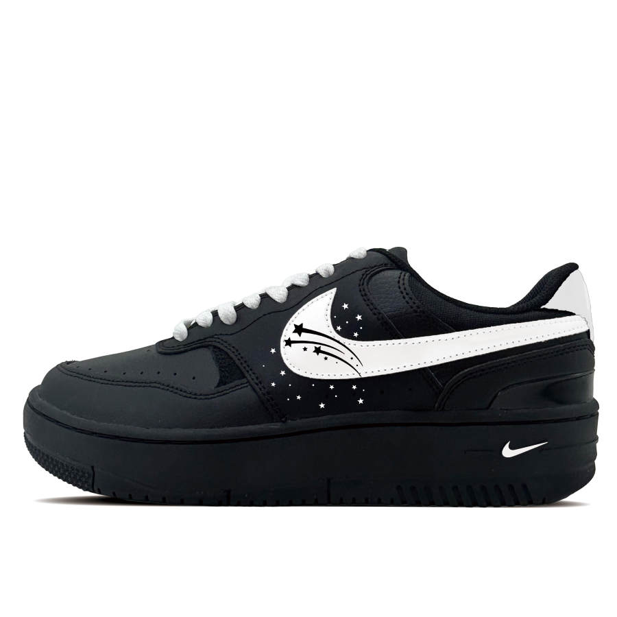 Nike Nike Gamma Force White Star Synthetic Leather Abrasion Resistant Low top Skateboard Shoes Women's Black