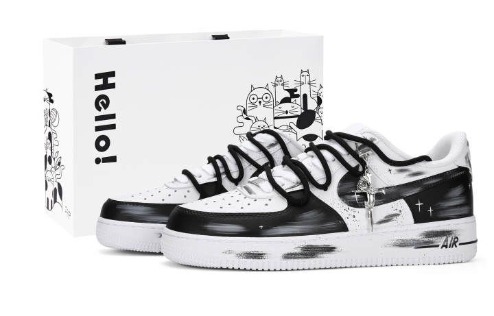 Nike Nike Air Force 1 Slip Resistant, Abrasion Resistant, Lightweight Low top Skateboard Shoes Men's Black White