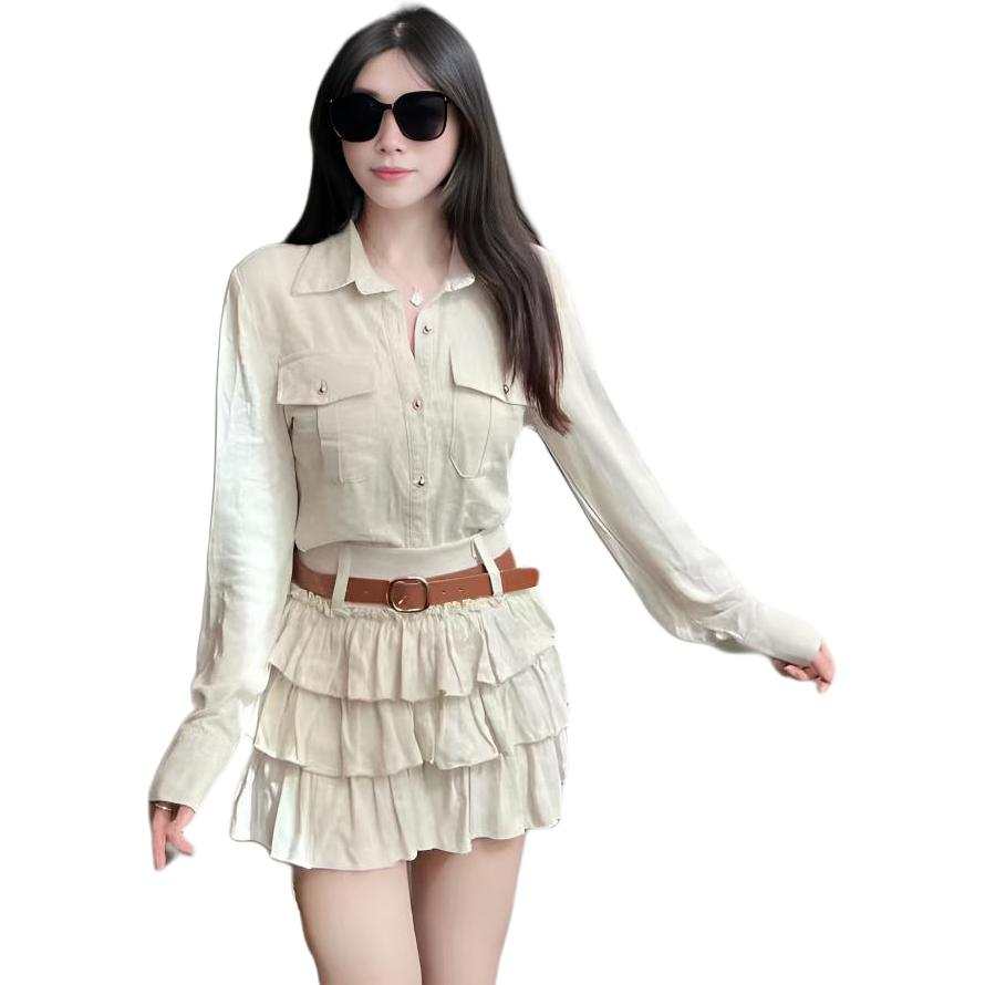 JBBCN Two Piece Skirt Sets Women's Polo Collar Thin Short