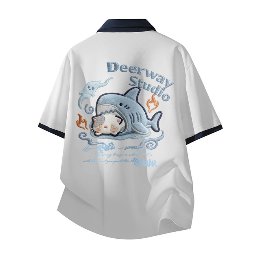 DEERWAY Polo Shirts Unisex Polo Collar Moderate Mock Two Piece